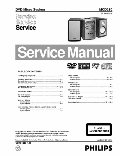 Philips MCD280 Service Manual - DVD Micro System (all version) - (7.456Kb) pag. 31